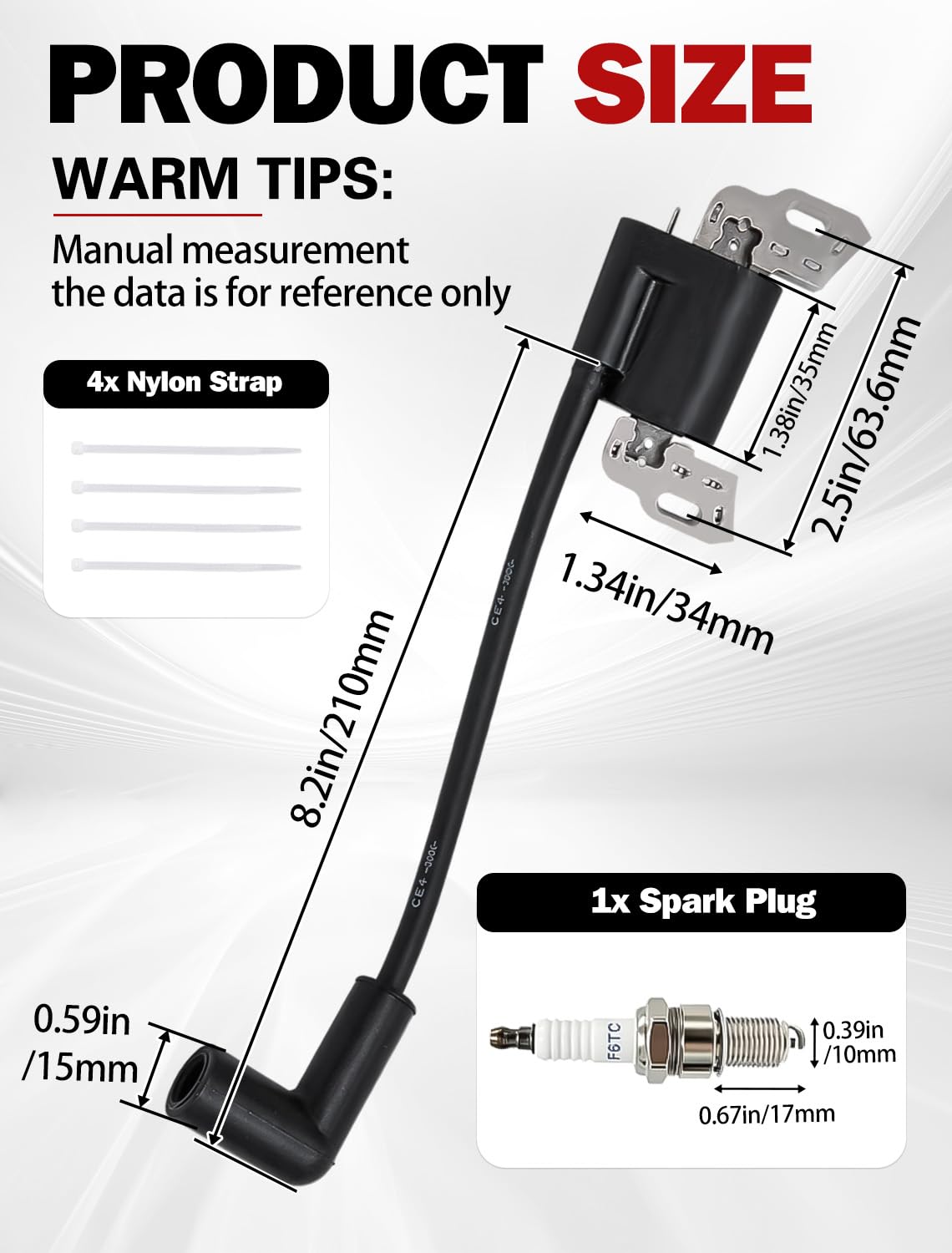 Xingehor coil and included spark plug displayed for immediate replacement convenience