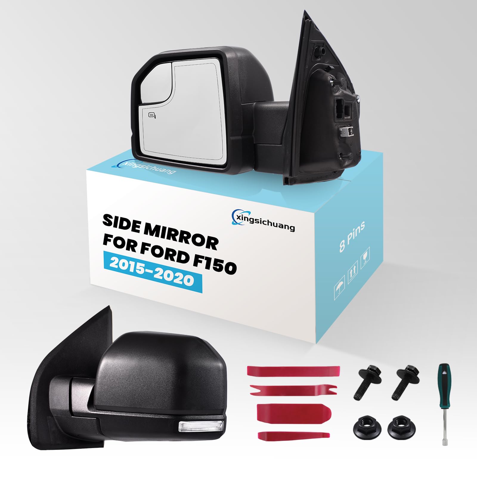 xingsichuang left mirror front view showing OEM fit and finish benefit