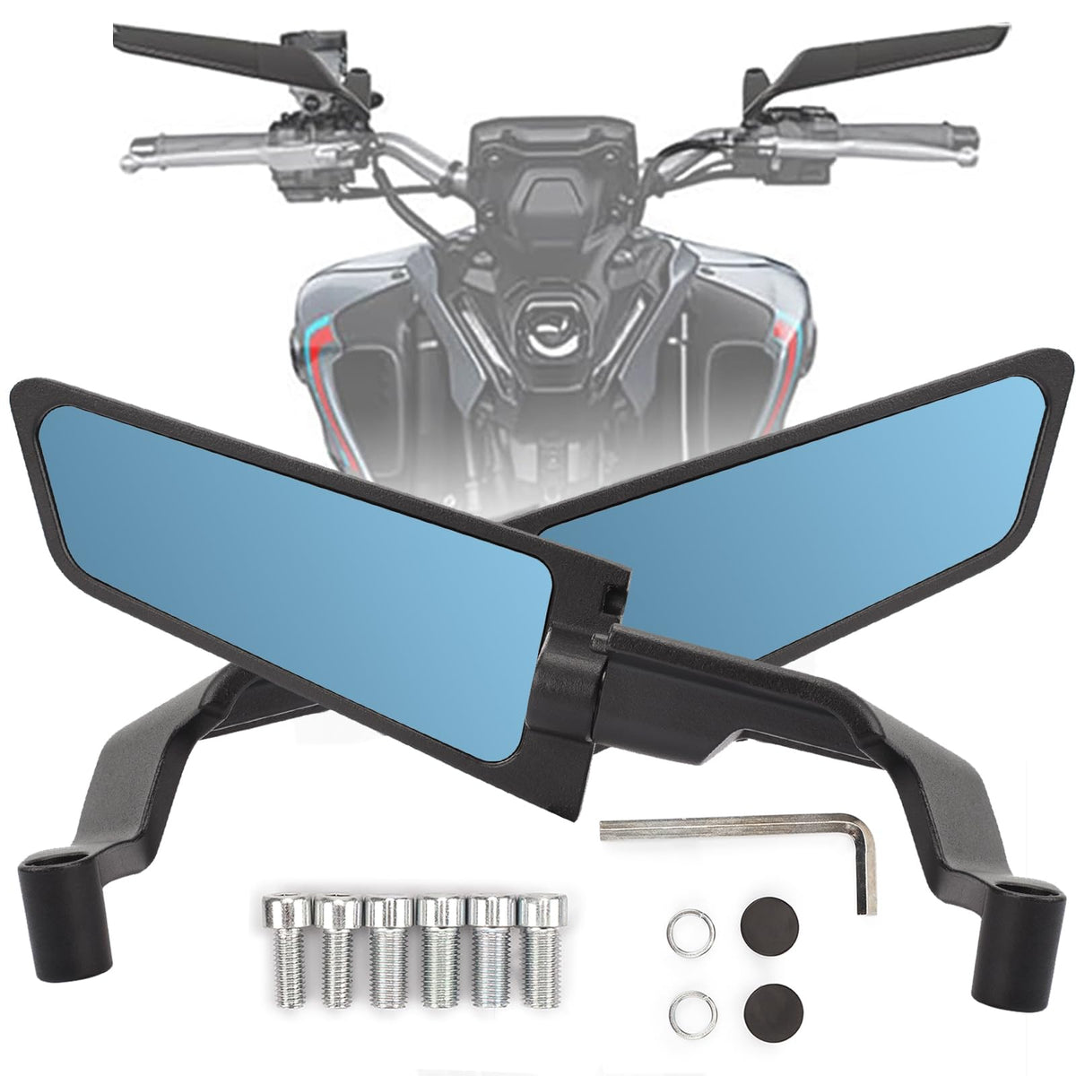 XINGWU front profile mirror showing wide view for safer riding