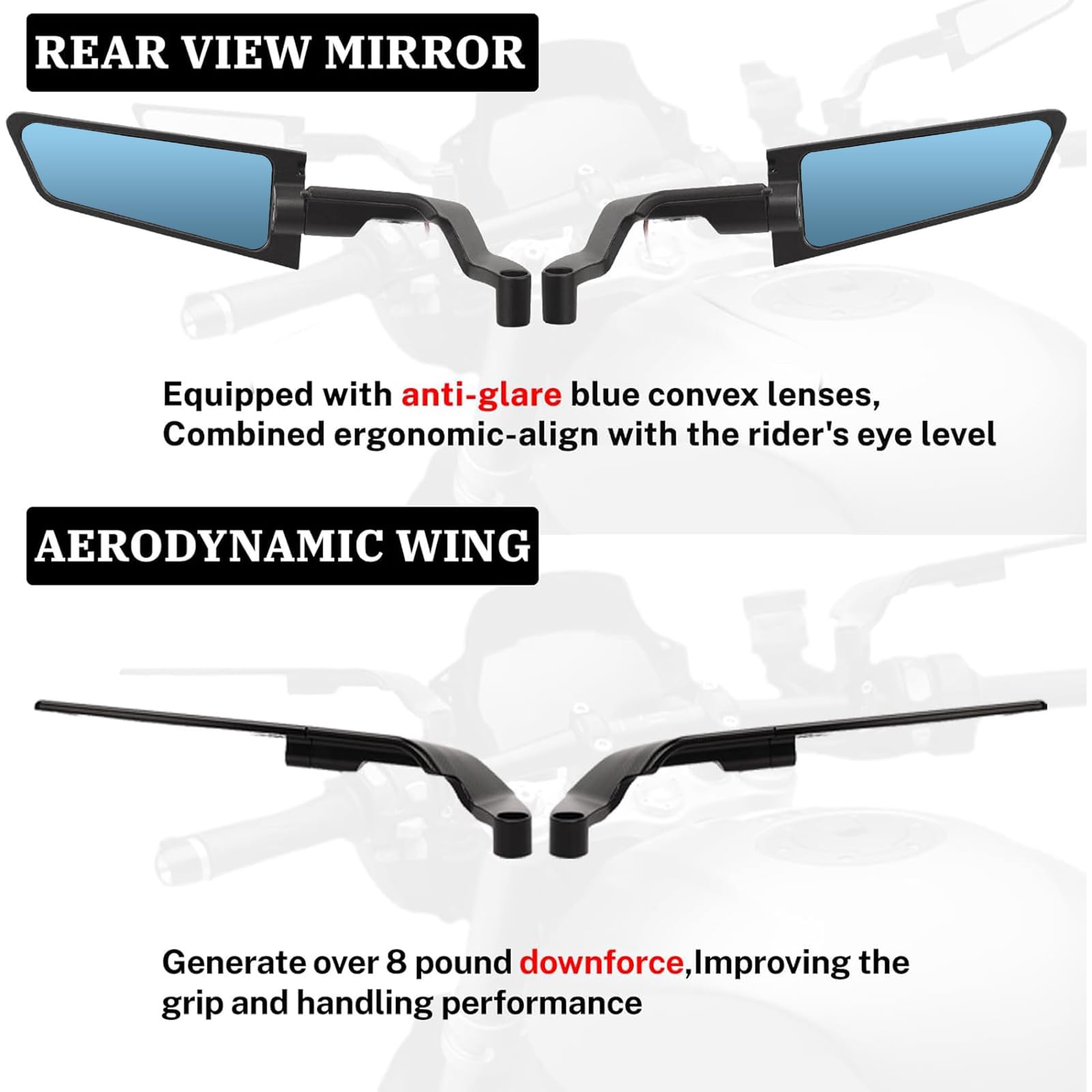 XINGWU mirror mounted on motorcycle improving rear visibility