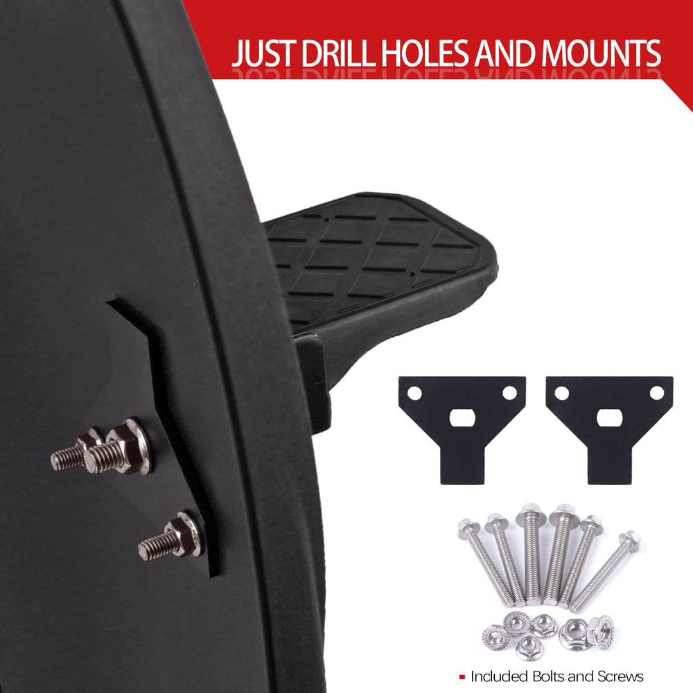 Xislet folded foot rests on fender showing compact storage and safety