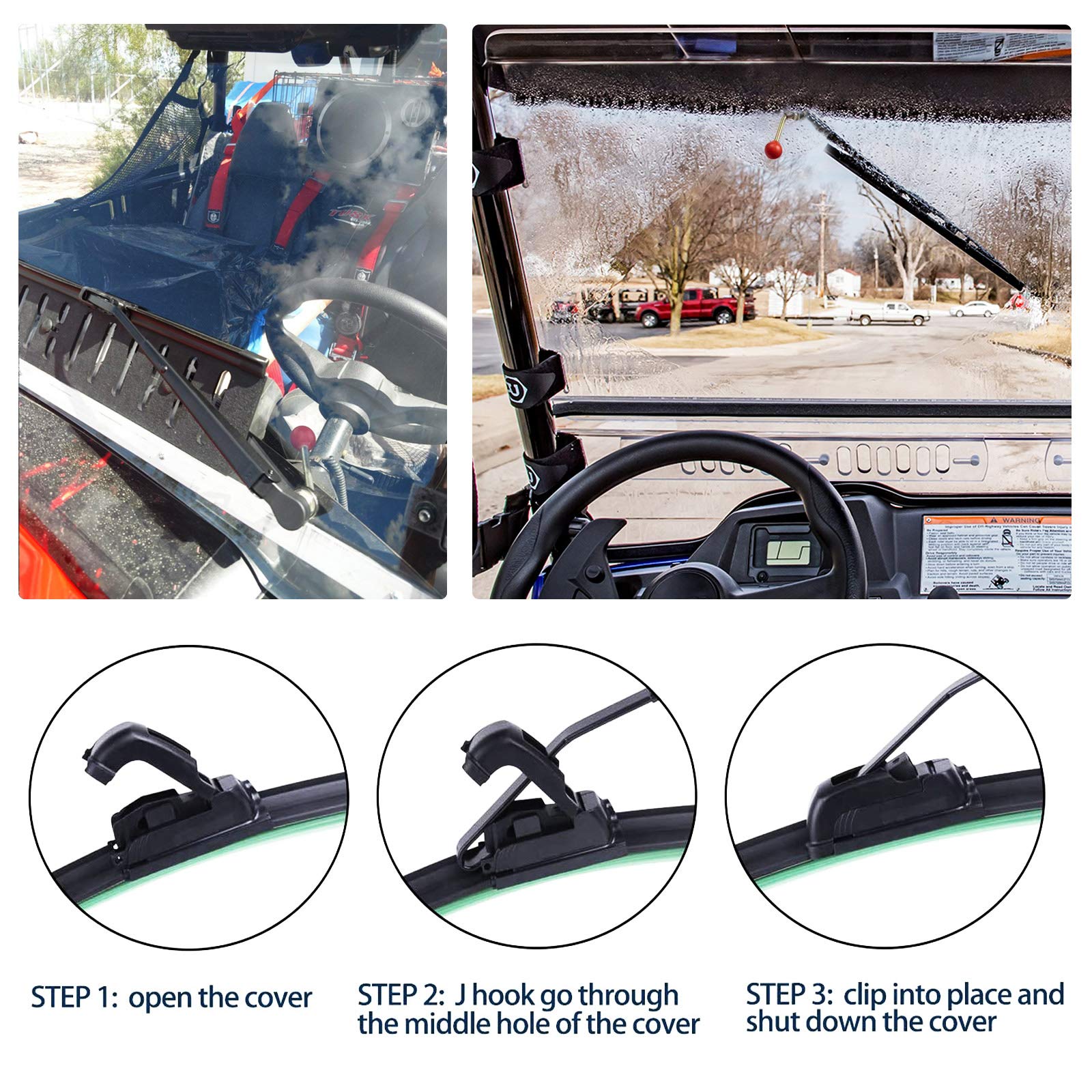 Xislet mounted on UTV windshield demonstrating clearer visibility benefit