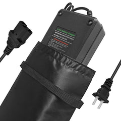 XIUWK charger front view showing ports and LED indicator for reliable charging