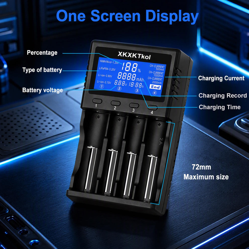 Generic view of 18650 cell in slot highlighting proper fit and safe charging