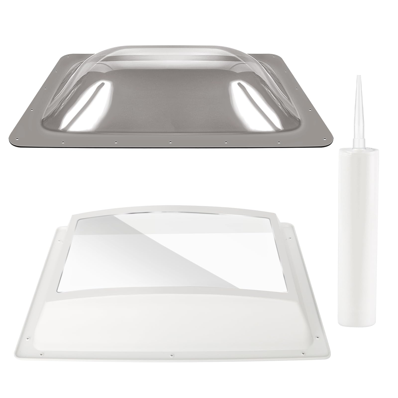 XMK outer dome front view showing weatherproof flange and improved daylight