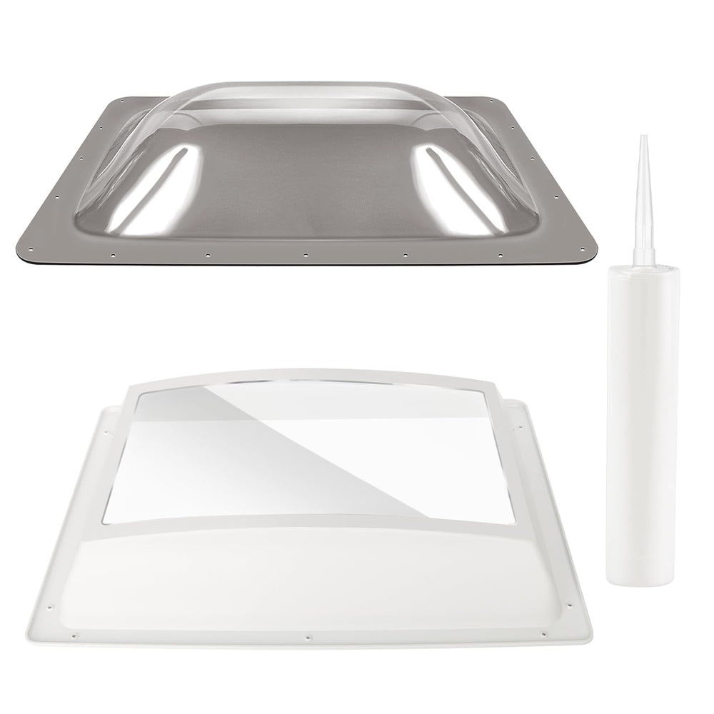 XMK outer dome front view showing weatherproof flange and improved daylight