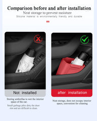 XmuxHai mounted on car door demonstrating secure fit and accessible storage
