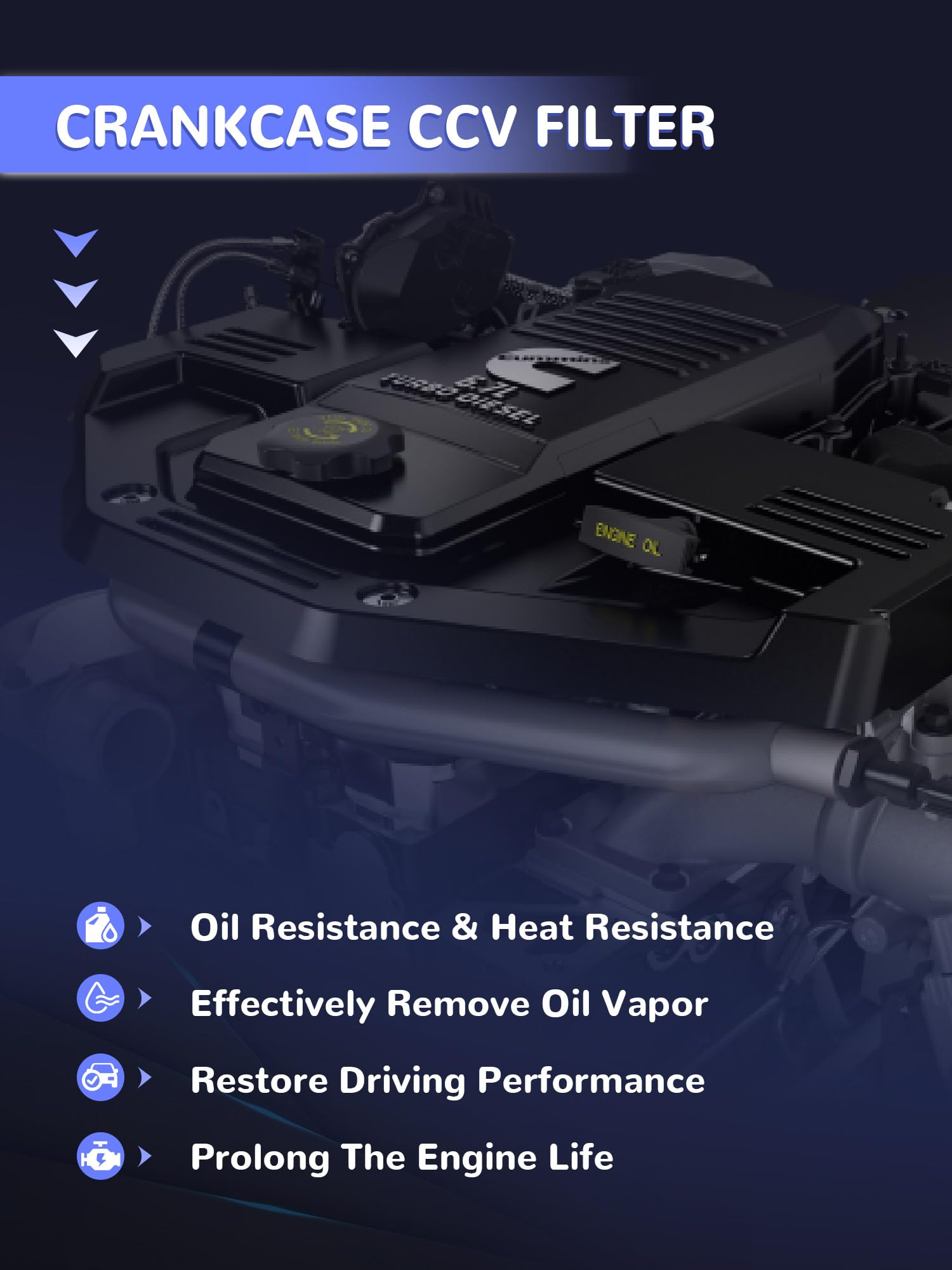 Xongjojo CCV filter next to a work truck showing real-world use and maintenance advantage