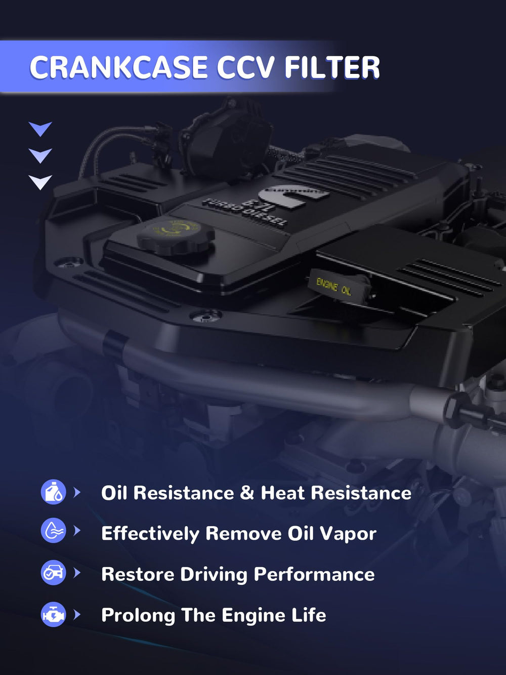Xongjojo CCV filter next to a work truck showing real-world use and maintenance advantage