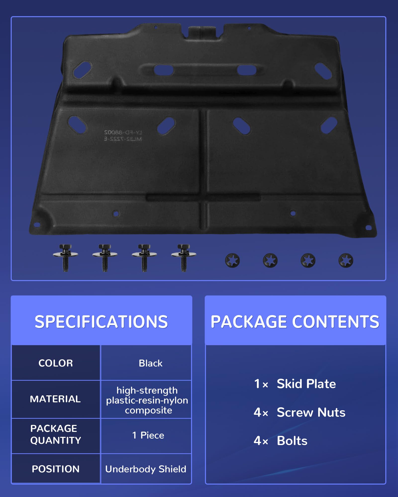 Xongjojo mounted underbody side angle improving airflow and protection