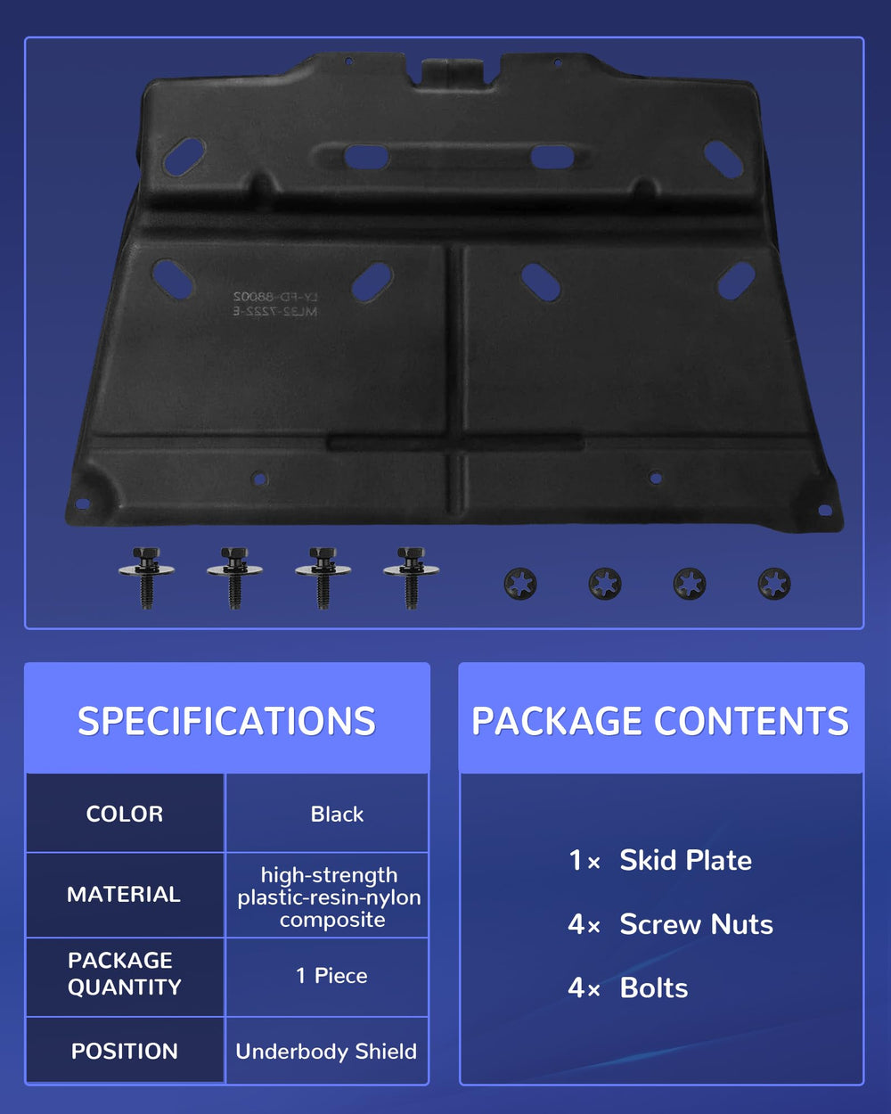 Xongjojo mounted underbody side angle improving airflow and protection