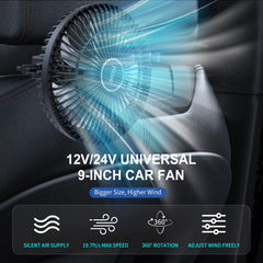 XOOL clip car fan clamp detail demonstrating secure mounting benefit