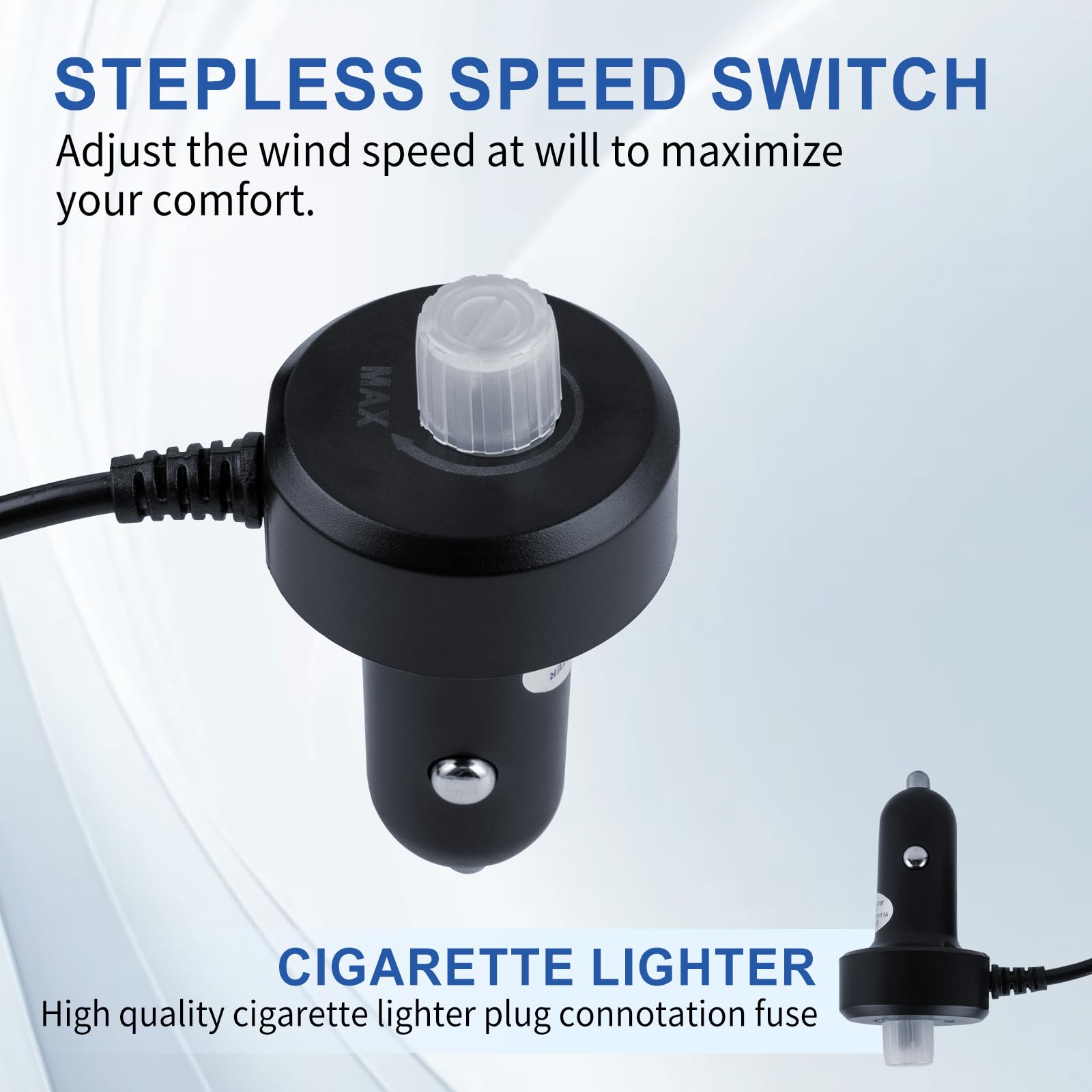 XOOL clip car fan rotated 360 degrees for precise direction control
