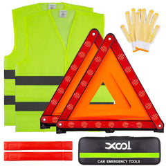 XOOL front packaging showing full roadside safety kit and benefits