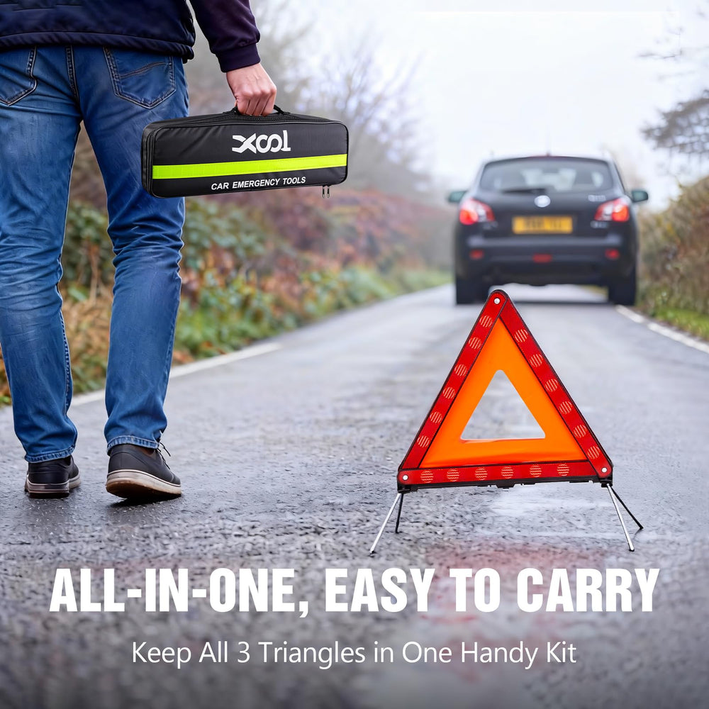 XOOL carry case with three triangles ready for quick deployment and transport