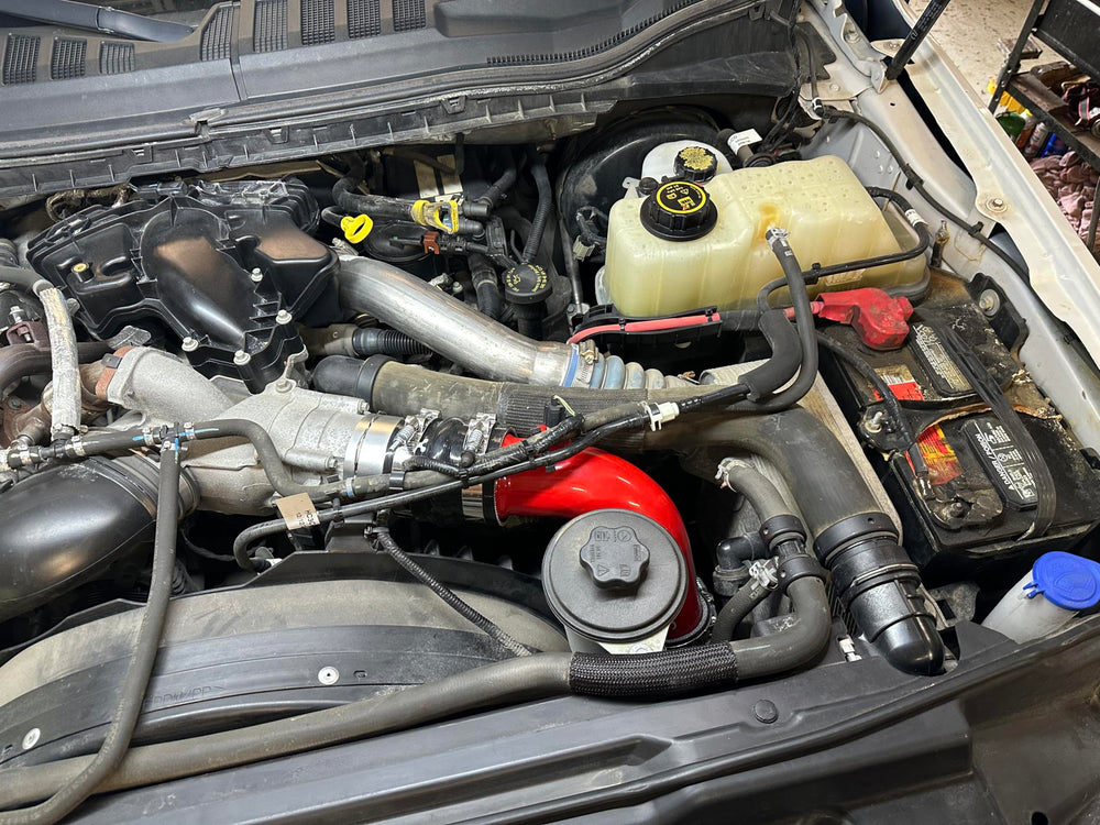Xotic Performance pipe installed in engine bay demonstrating direct-fit convenience