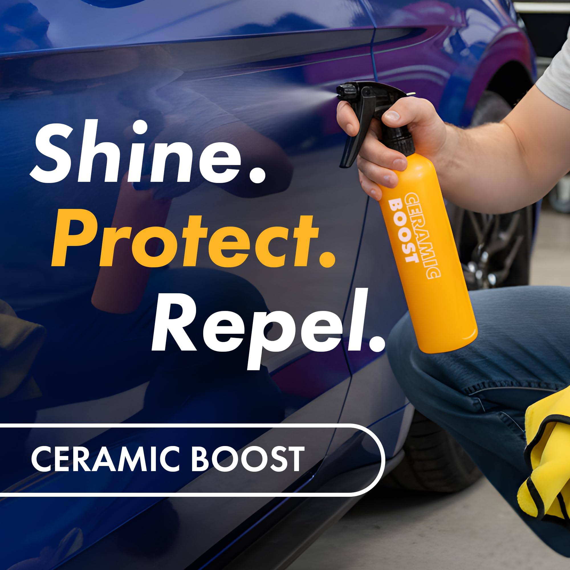 XPEL being buffed with microfiber showing streak-free finish benefit