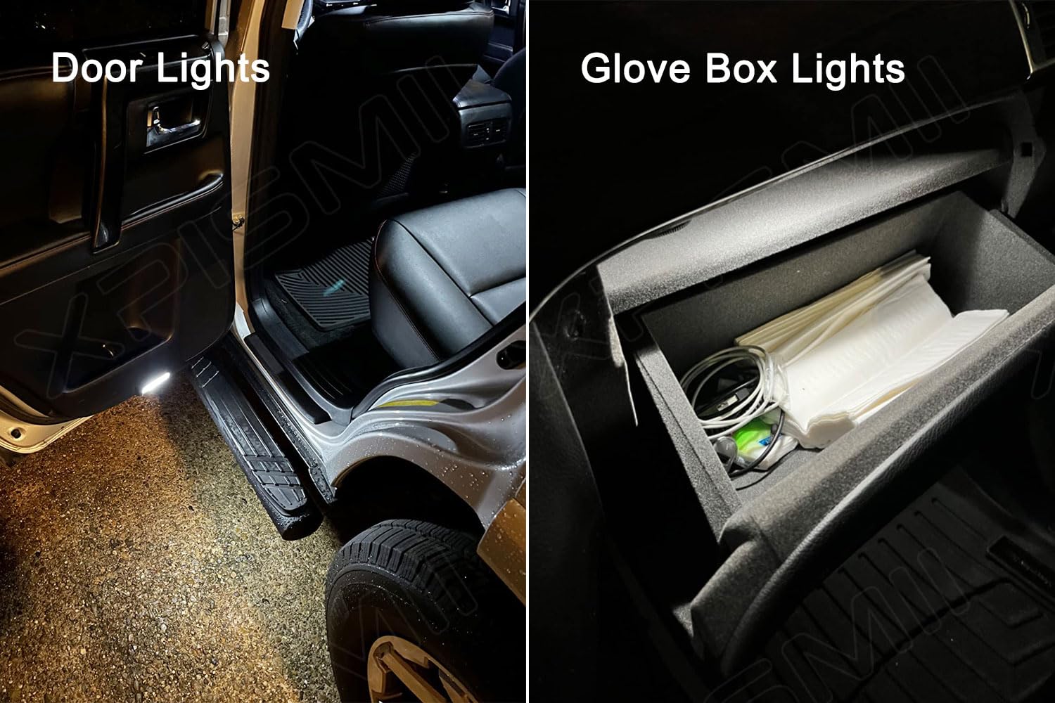 Xpismii license plate and cargo lighting demonstration improving rear visibility and load area