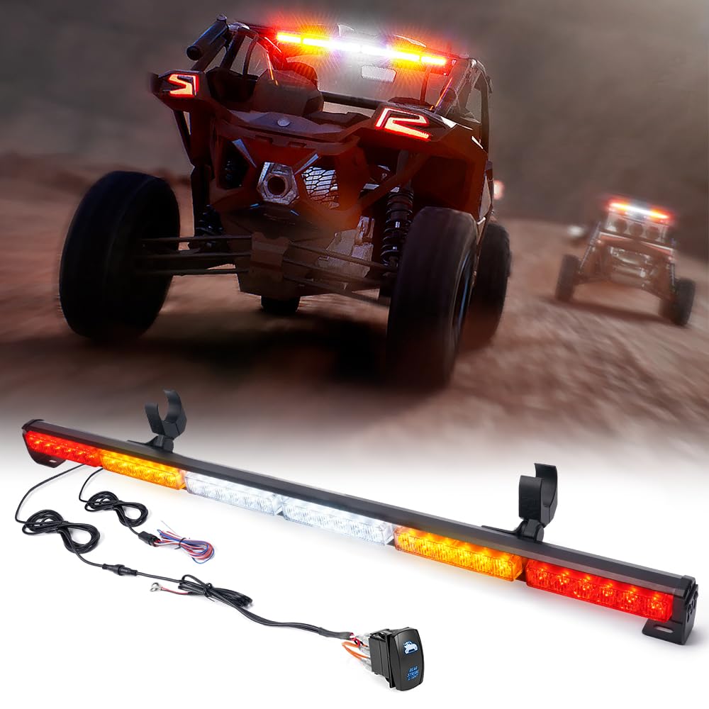 xprite front view of 36-inch chase light bar showing full length and LEDs, improves rear visibility