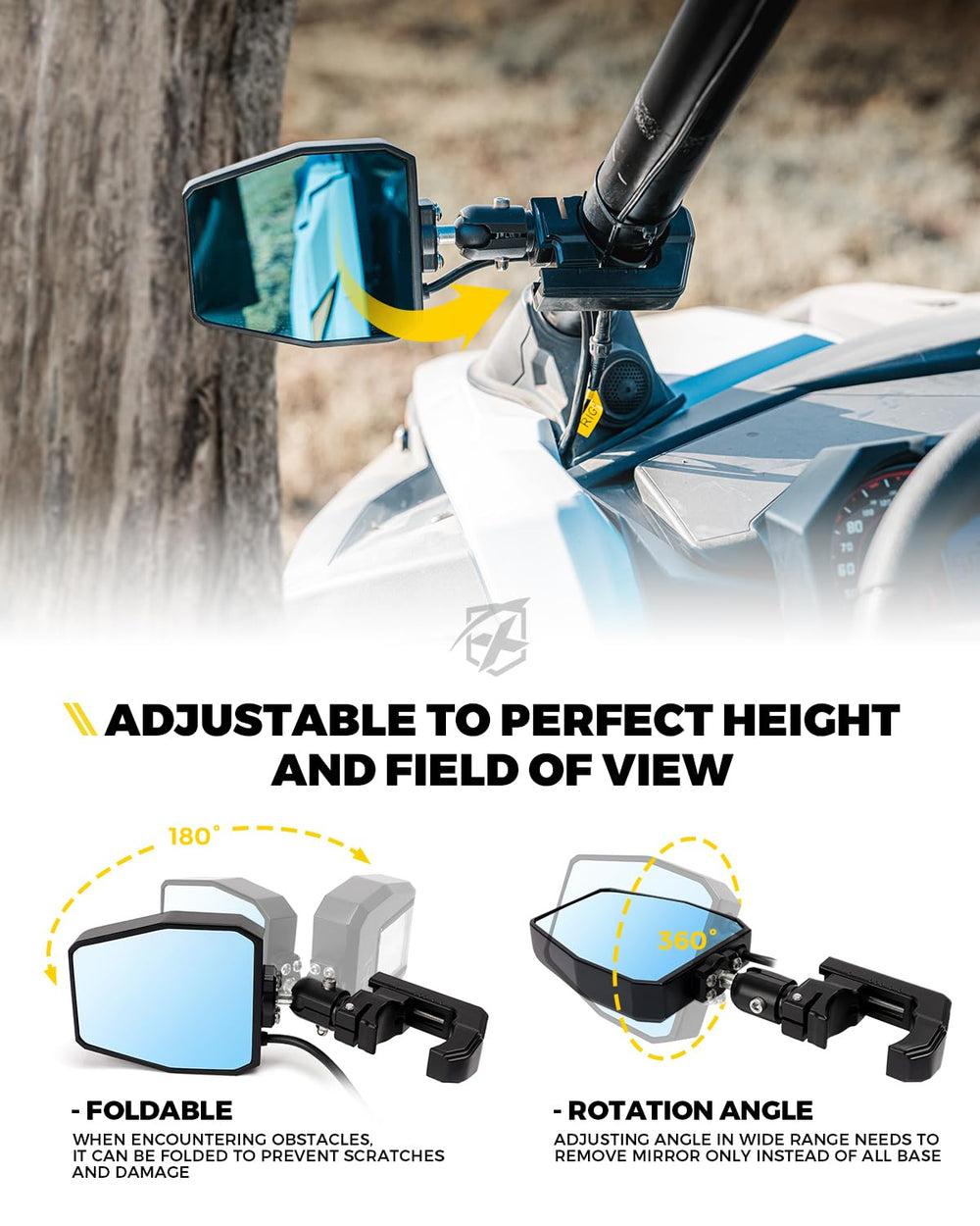 Xprite clamp mount detail showing secure C-clamp attachment for stability