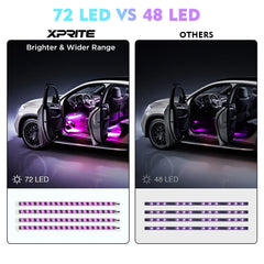 Xprite close-up of RGB LED chips highlighting vivid color output and high brightness