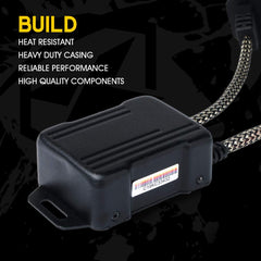Xprite decoder installed under hood stabilizing LED headlights during drive