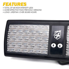 Xprite closeup of 5730 SMD LEDs highlighting powerful brightness and durability