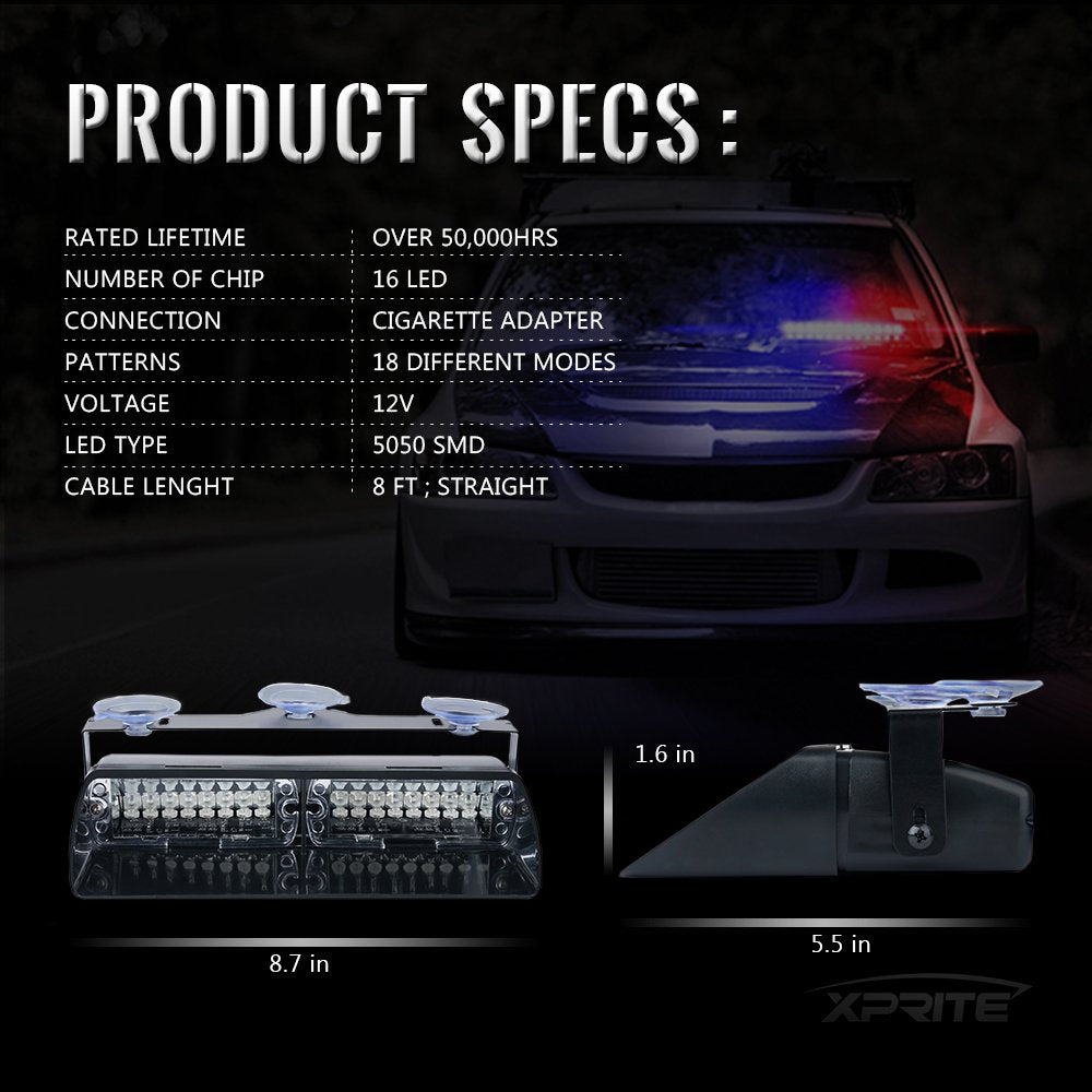 Xprite in nighttime roadside use showing high visibility and warning signal