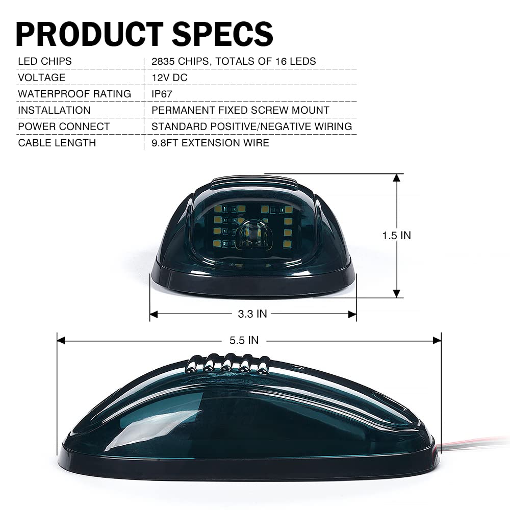 Xprite packaging and contents showing five smoked lights and mounting pads supplied