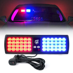 Xprite visor mount front view showing LED array and bright warning light benefit
