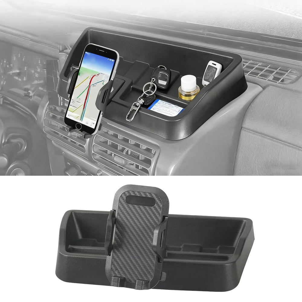 XQTMYHAL front mounted on TJ dash shows neat phone placement and accessibility