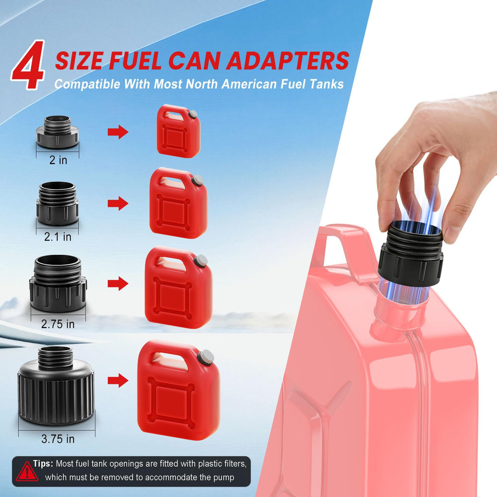 XR MARKET array of adapter sizes for compatibility with most fuel openings
