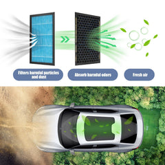 XREY installed filter in a Model 3 trunk access demonstrating easy installation