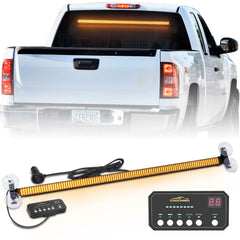 XRIDONSEN front view showing full 35-inch amber light bar for high visibility