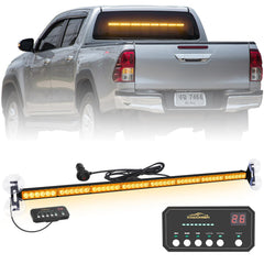 XRIDONSEN front view showing amber light bar and bright LEDs for better roadside visibility