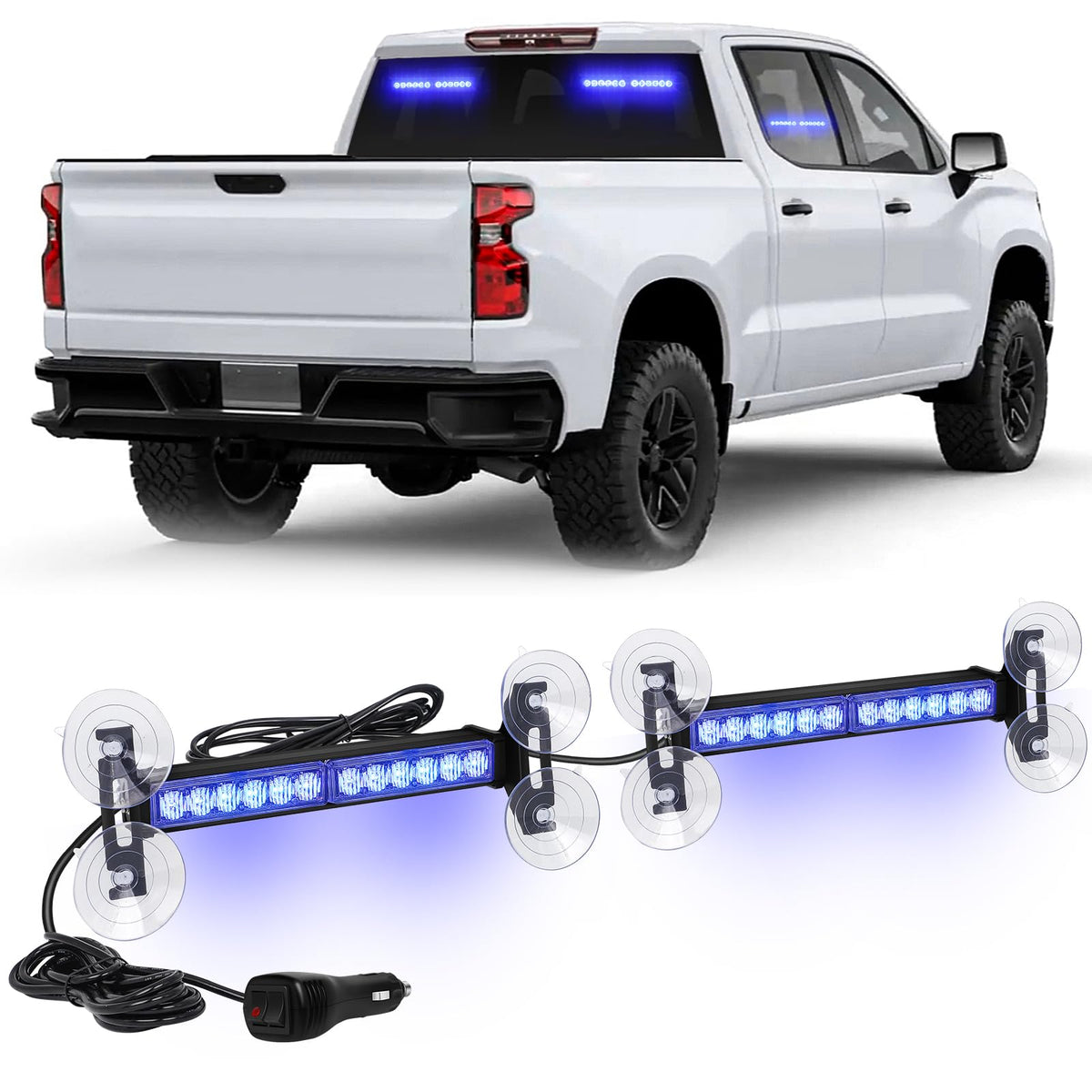 XRIDONSEN front profile strobe light showing low-profile design and bright output