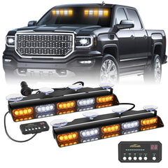 XRIDONSEN front view of dual 17-inch strobe lights showing high visibility benefit