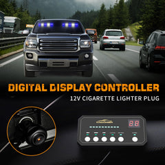 XRIDONSEN installed on front windshield showing improved vehicle visibility for safety