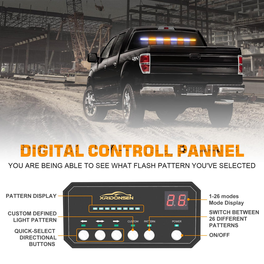 XRIDONSEN strobe light installed on dashboard improving in-cab visibility