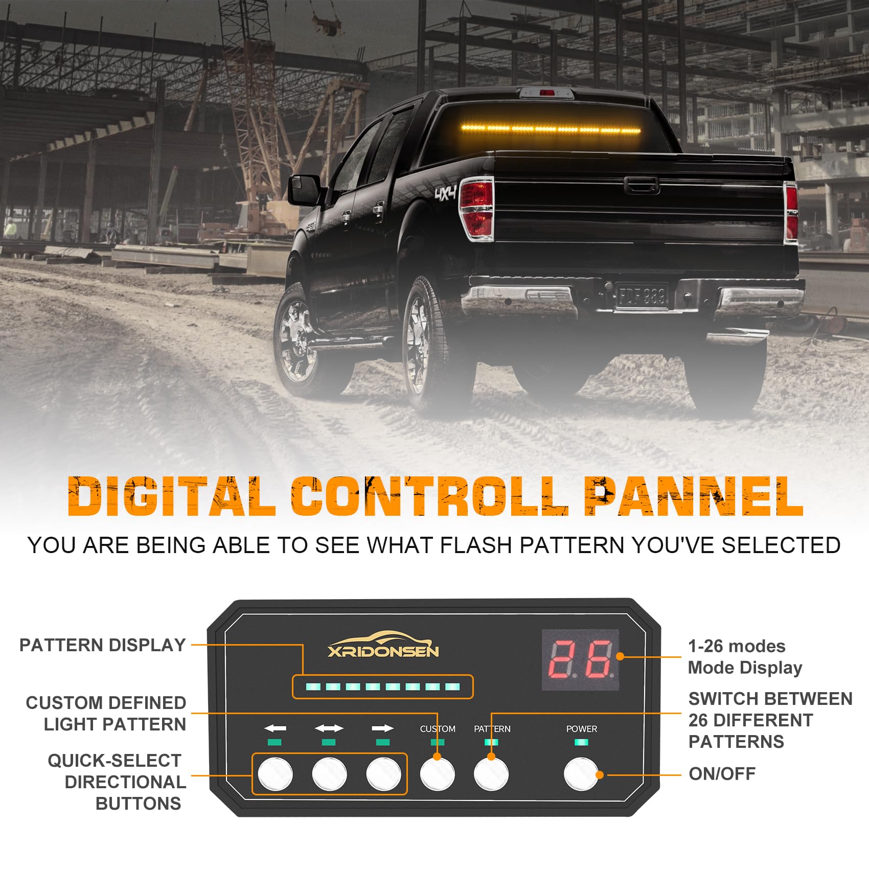 XRIDONSEN mounted on a jeep rooftop demonstrating high visibility in outdoor settings