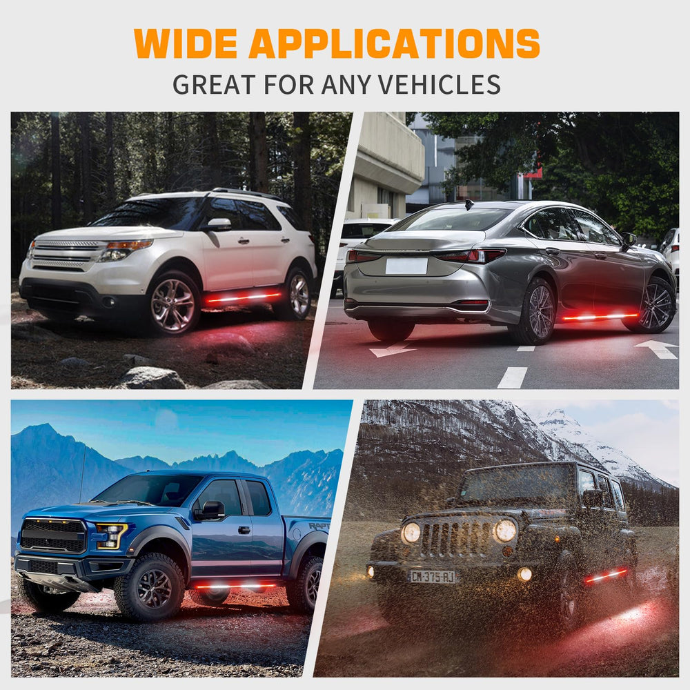 XRIDONSEN strobes active at night on work truck showing high-visibility safety benefit