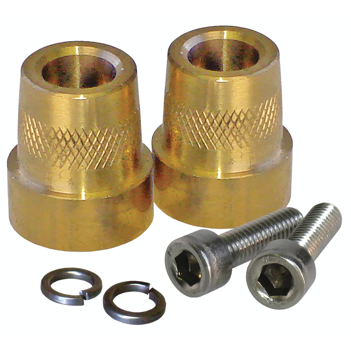 XS Power 586 front view showing gold-silver tall brass post for easy cable attachment