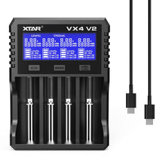 XTAR VX4 V2 front view showing all four slots and labels for easy organization