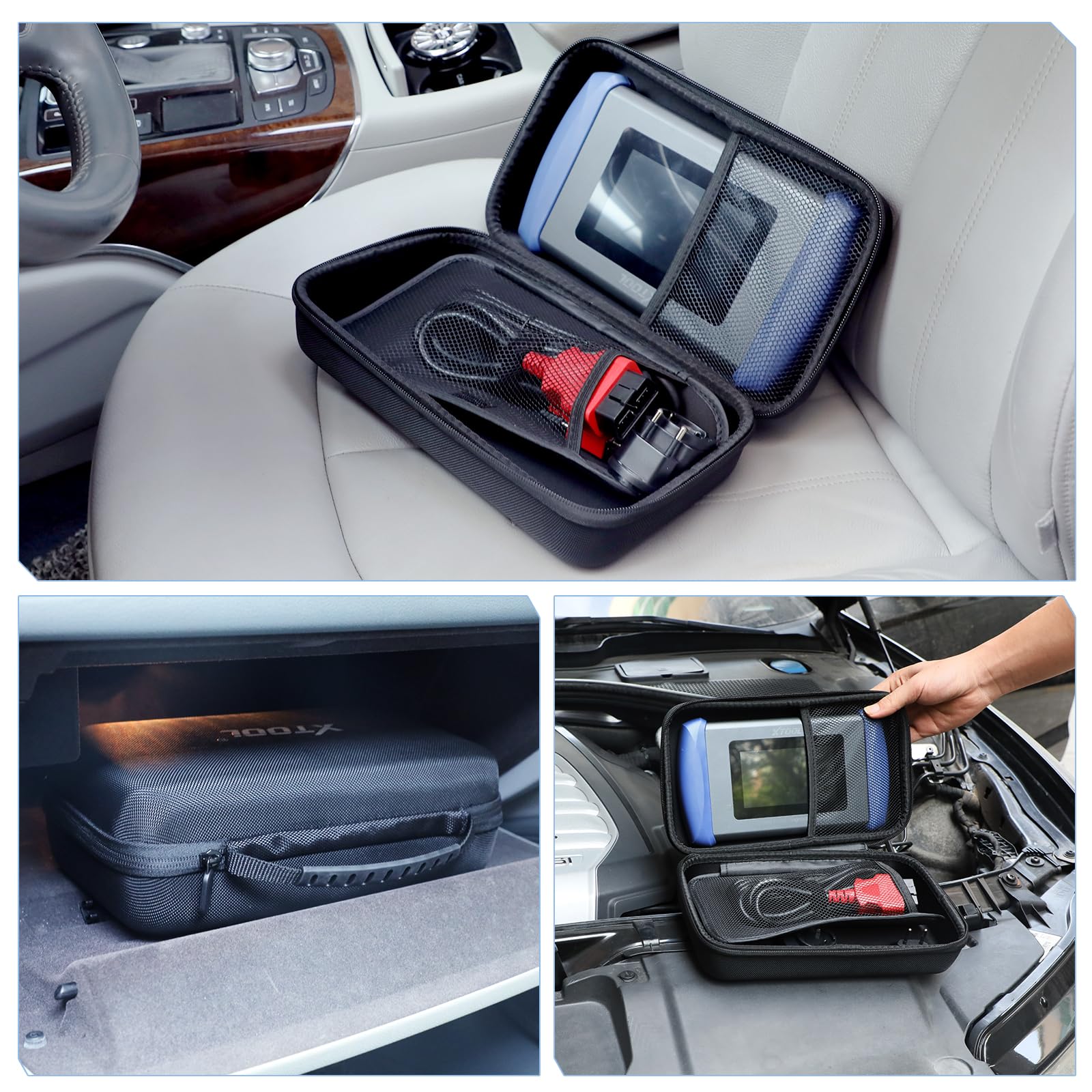 XTOOL case interior padded compartments protecting tablet and accessories