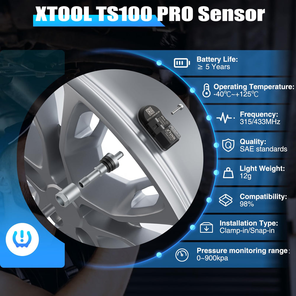 XTOOL TS100 PRO label and markings for easy model identification and programming