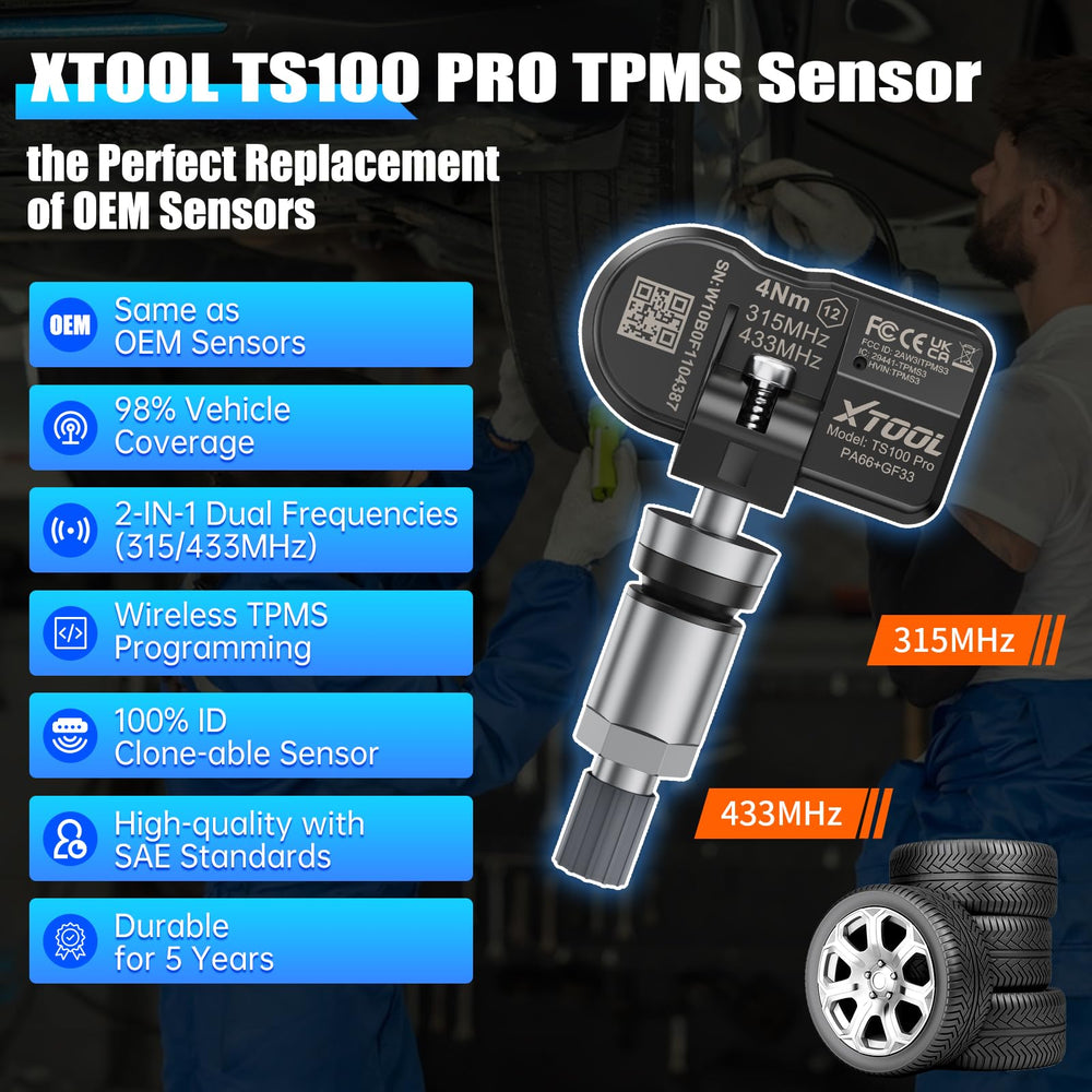 XTOOL TS100 PRO metal valve close-up highlighting robust connection and durability
