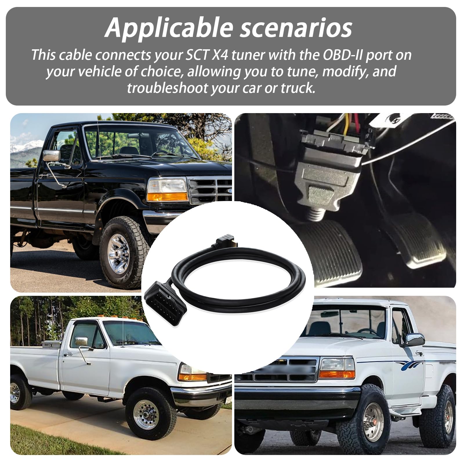 XTPTFABS cable inserted into vehicle OBD-II port for diagnostics