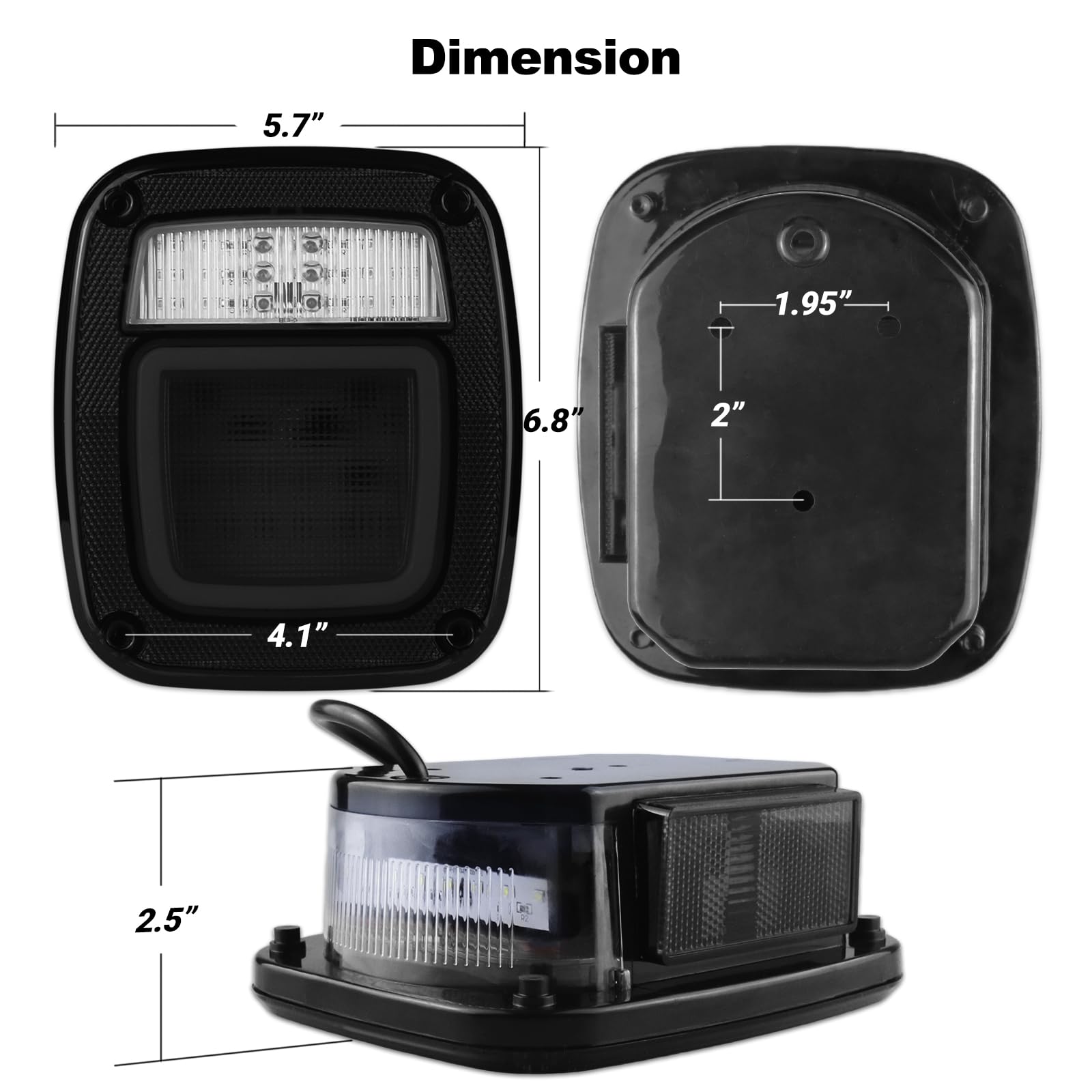 XtraGlow license and reverse LEDs illuminated for clearer night-time backing visibility