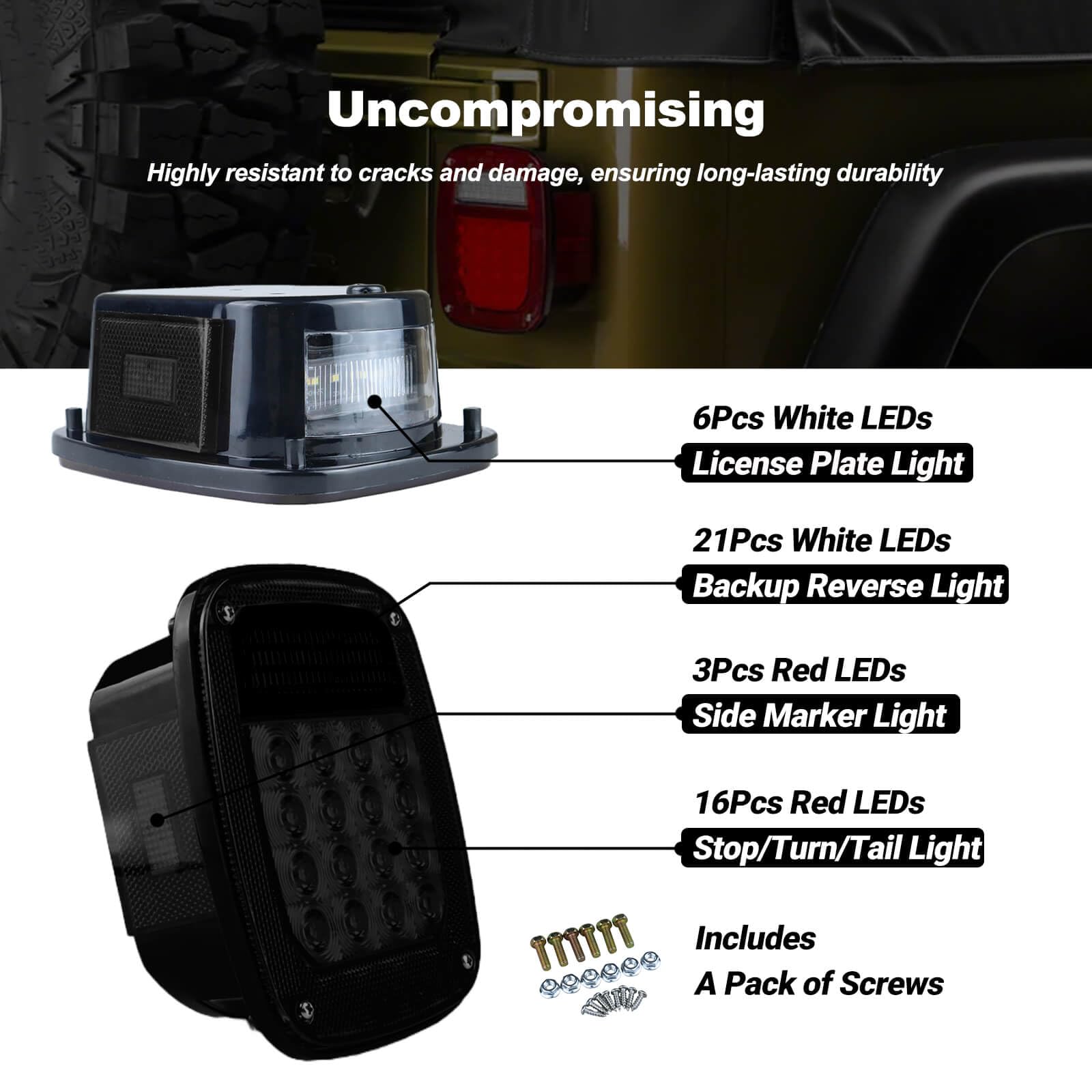 XtraGlow mounted on Jeep rear demonstrating improved visibility and contemporary look