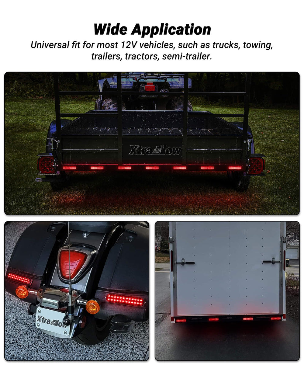 XtraGlow mounted on trailer at night for improved nighttime safety benefit
